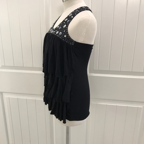 American Rag Tank W/ Rhinestones & Ruffles - Picture 2 of 4
